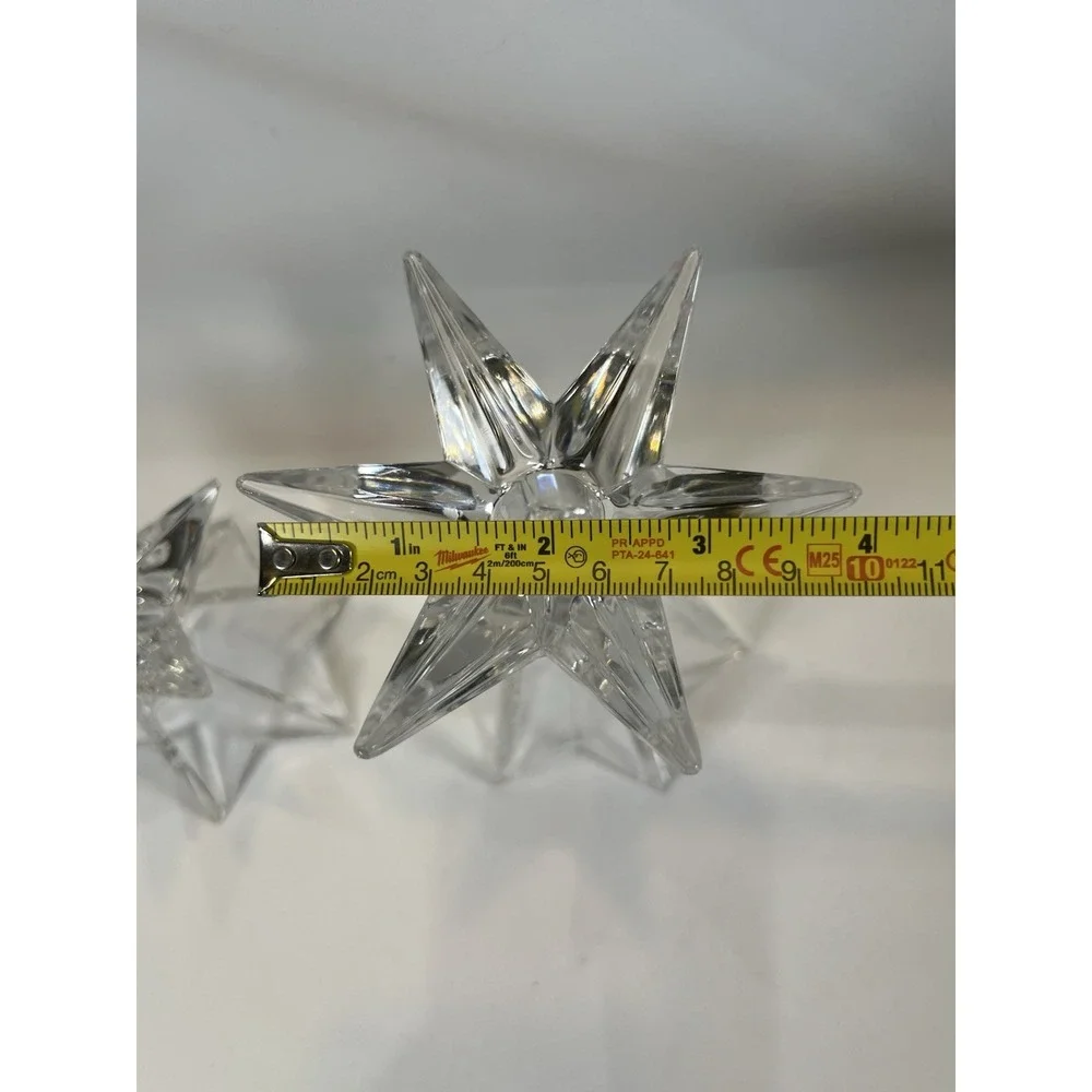 Star Shaped Footed Glass Candle Holders Set Of 2 Celestial Decor Abstract